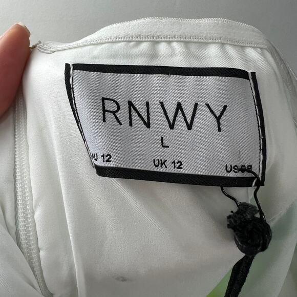 NWT RuNAWaY Malibu Midi Dress Rainbow Ombre Strapless Sequin Bodycon Size L - Picture 7 of 11